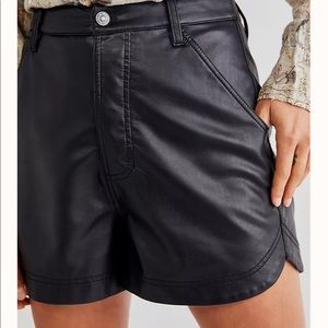 Free people lita vegan leather shorts
